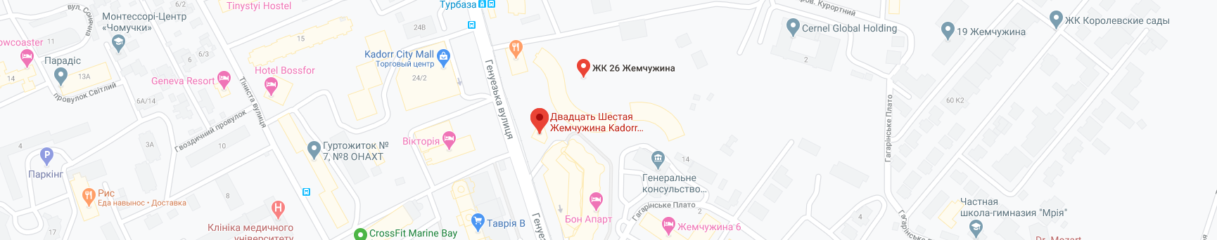 Карта Google ЖК 26 Жемчужина
