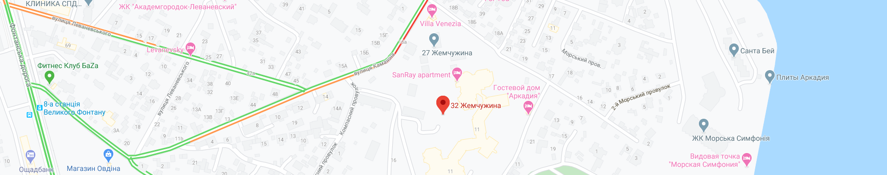 Карта Google ЖК 32 Жемчужина